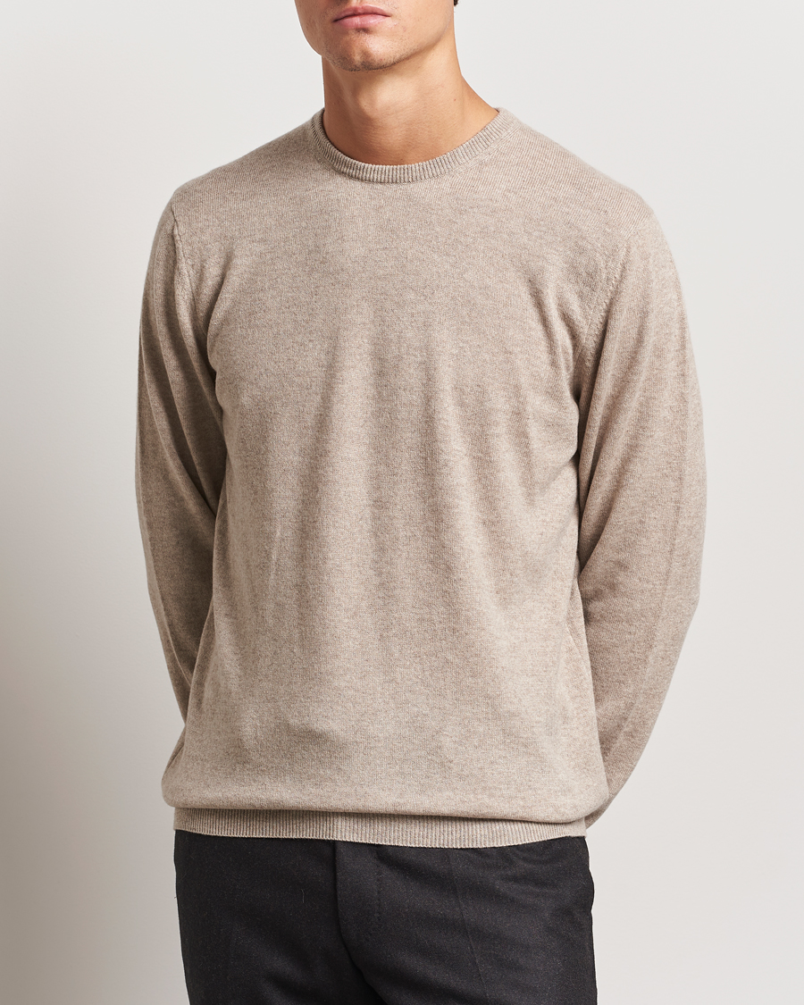 Herren | Kategorie | Piacenza Cashmere | Cashmere Crew Neck Sweater Beige