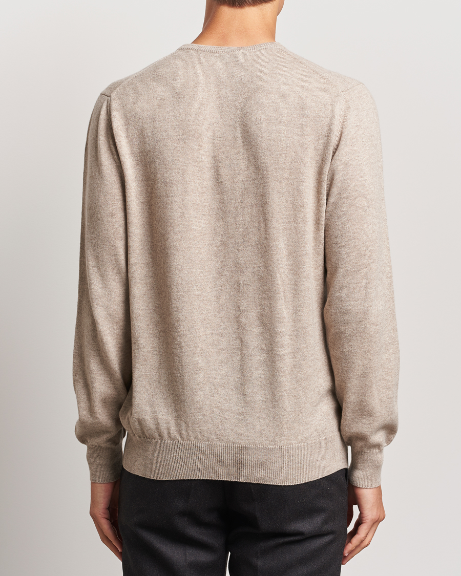 Herren | Pullover | Piacenza Cashmere | Cashmere Crew Neck Sweater Beige
