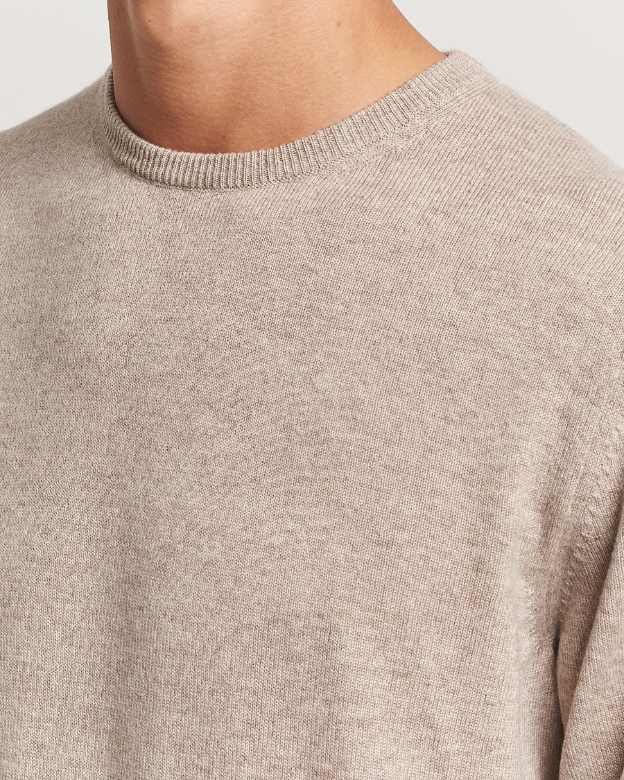 Herren | Pullover | Piacenza Cashmere | Cashmere Crew Neck Sweater Beige