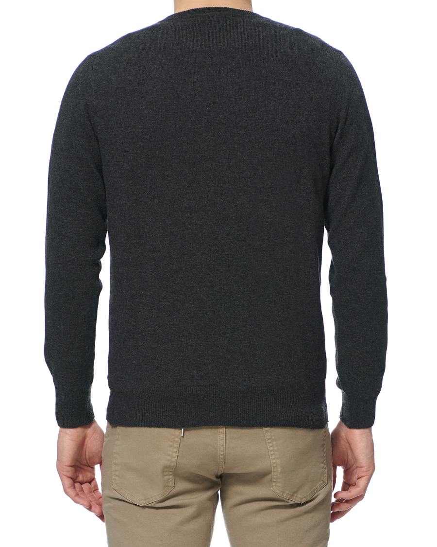 Herren | Pullover | Piacenza Cashmere | Cashmere Crew Neck Sweater Charcoal