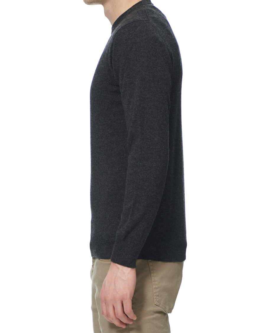 Herren | Pullover | Piacenza Cashmere | Cashmere Crew Neck Sweater Charcoal