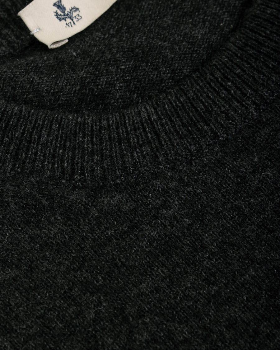 Herren | Pullover | Piacenza Cashmere | Cashmere Crew Neck Sweater Charcoal
