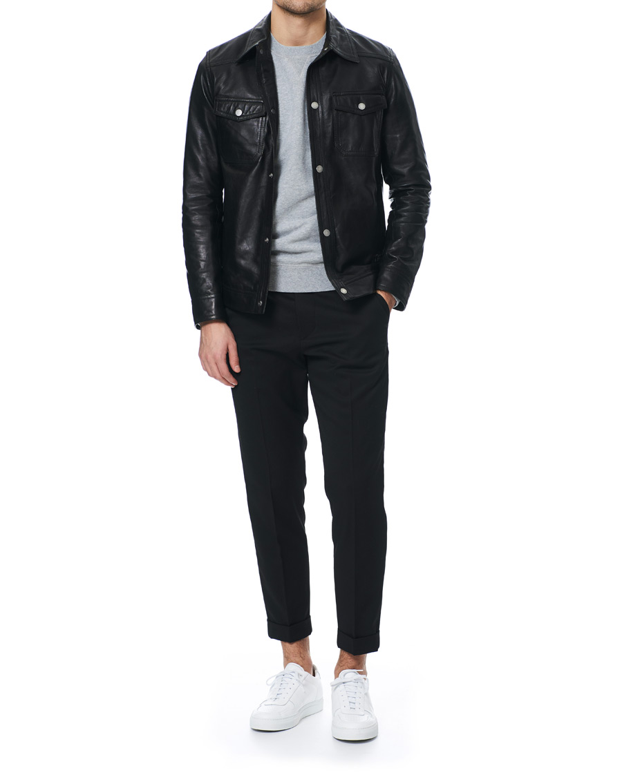 Herren | Jacken | J.Lindeberg | Matt Leather Jacket Black