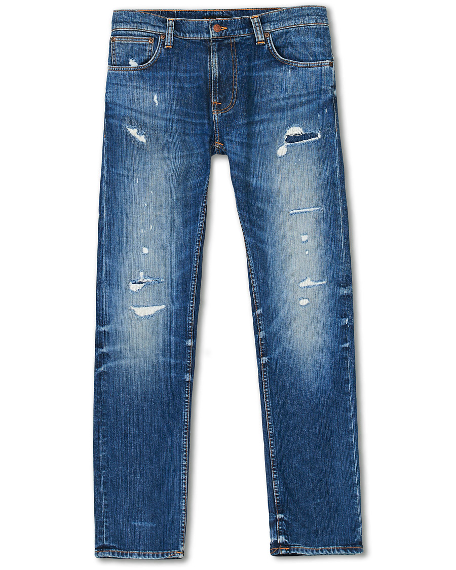 Herren | Jeans | Nudie Jeans | Thin Finn Organic Jeans Worn In Ecru