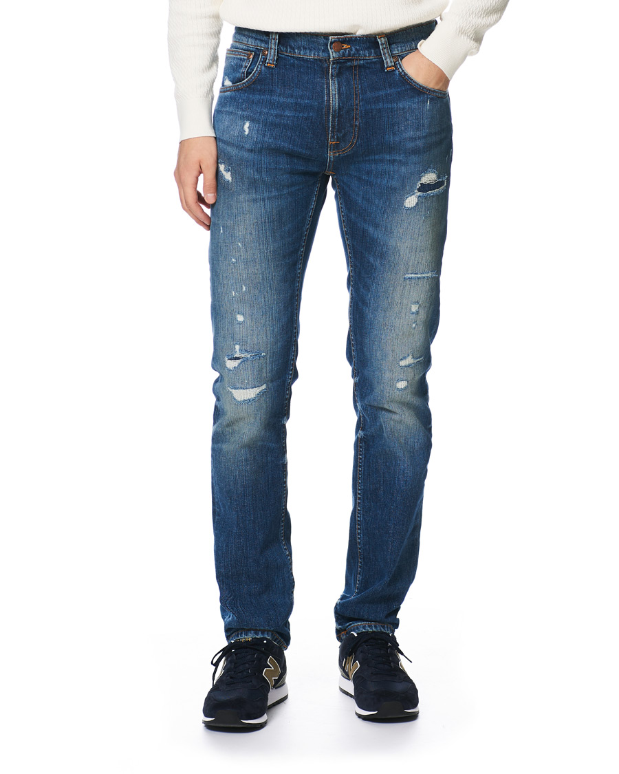 Herren | Jeans | Nudie Jeans | Thin Finn Organic Jeans Worn In Ecru