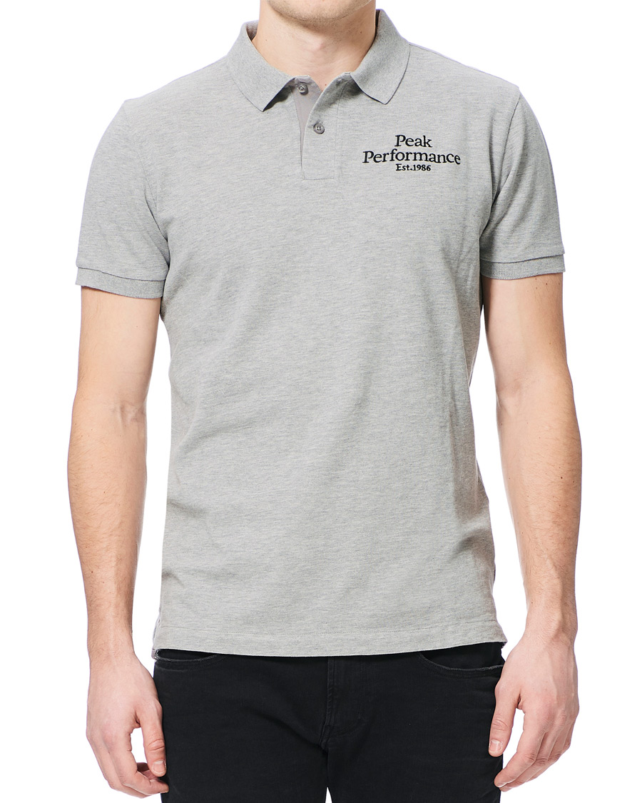 Herren | Poloshirts | Peak Performance | Original Logo Polo Medium Grey Heather