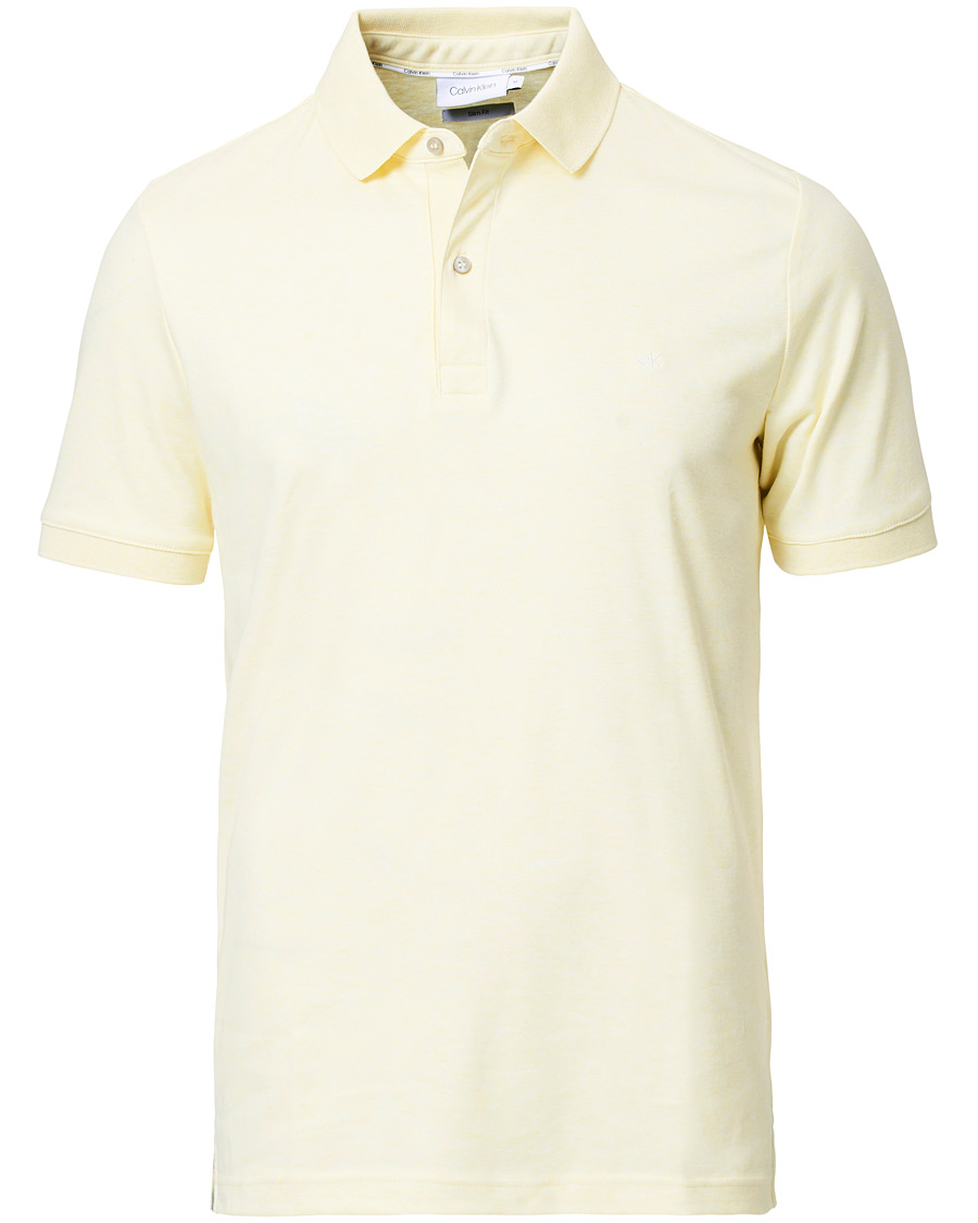 Herren | Poloshirts | Calvin Klein | Slim Fit Soft Interlock Polo Pastel Yellow Heather