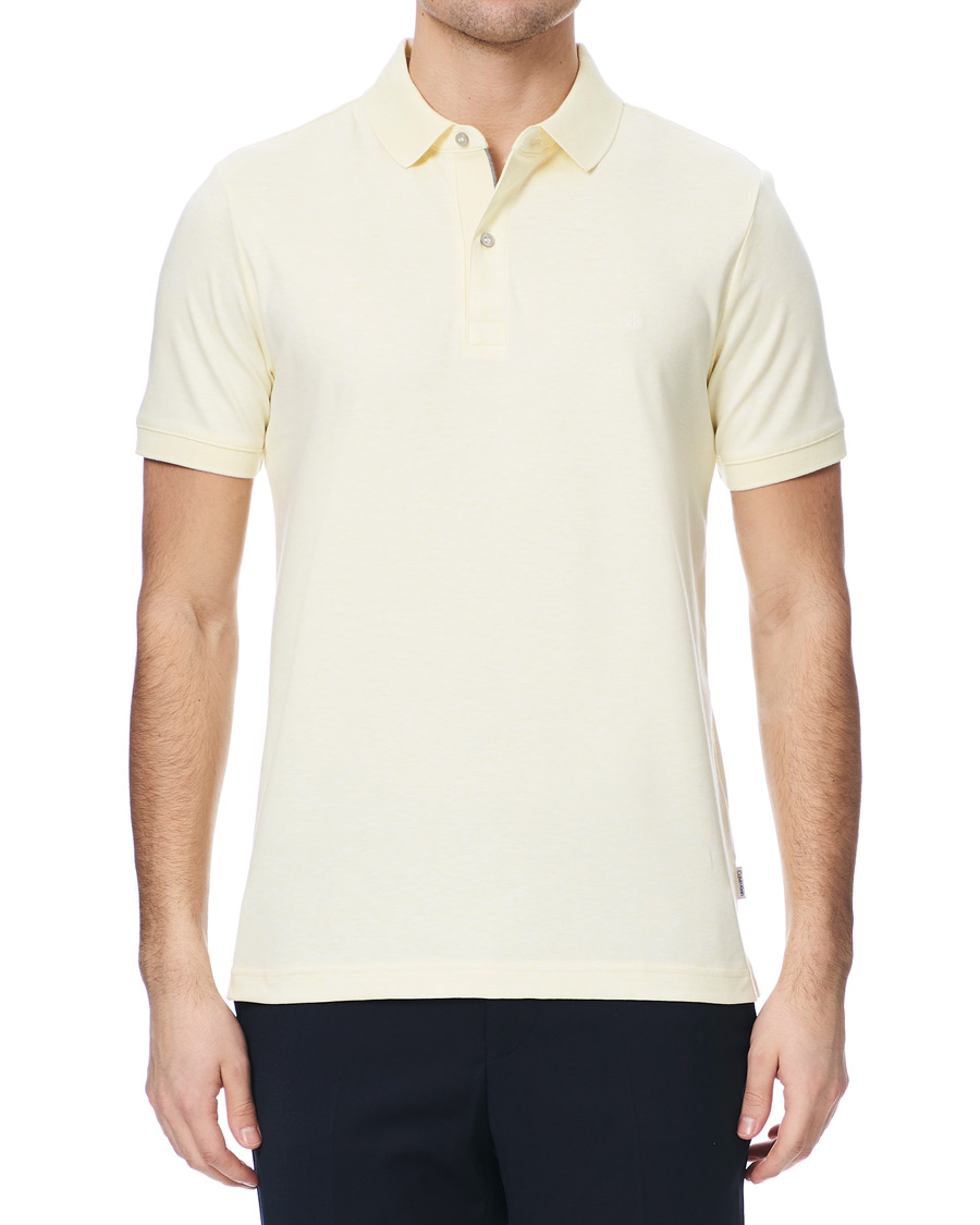 Herren | Poloshirts | Calvin Klein | Slim Fit Soft Interlock Polo Pastel Yellow Heather