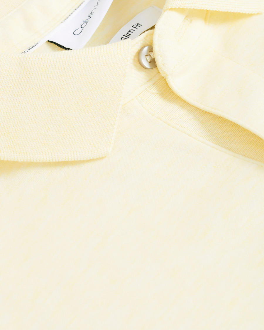 Herren | Poloshirts | Calvin Klein | Slim Fit Soft Interlock Polo Pastel Yellow Heather