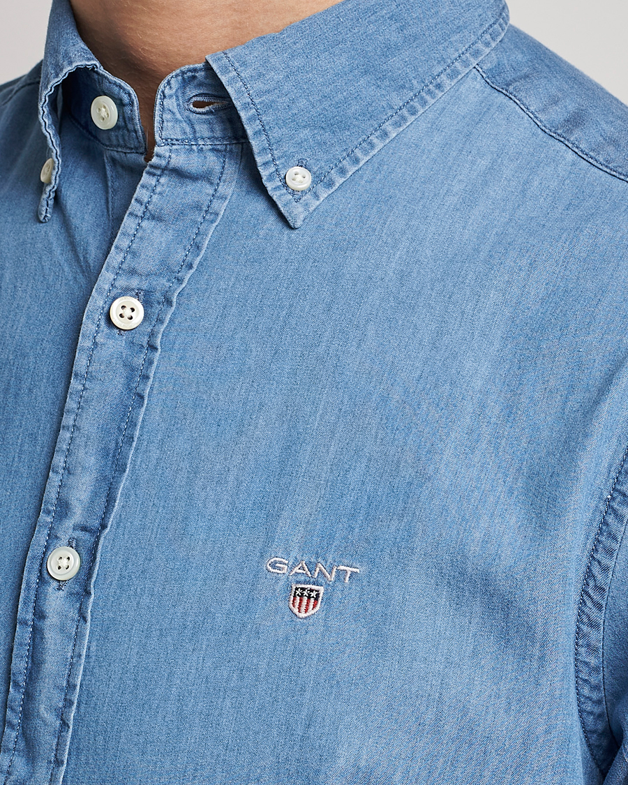 Herren | Hemden | GANT | Slim Fit Indigo Shirt Semi Light Blue