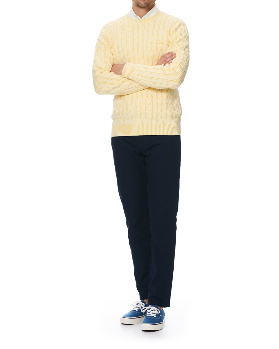 Herren | Pullover | GANT | Sunbleached Crew Neck Cable Pullover Sunlight