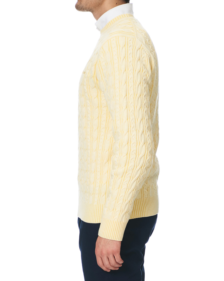 Herren | Pullover | GANT | Sunbleached Crew Neck Cable Pullover Sunlight