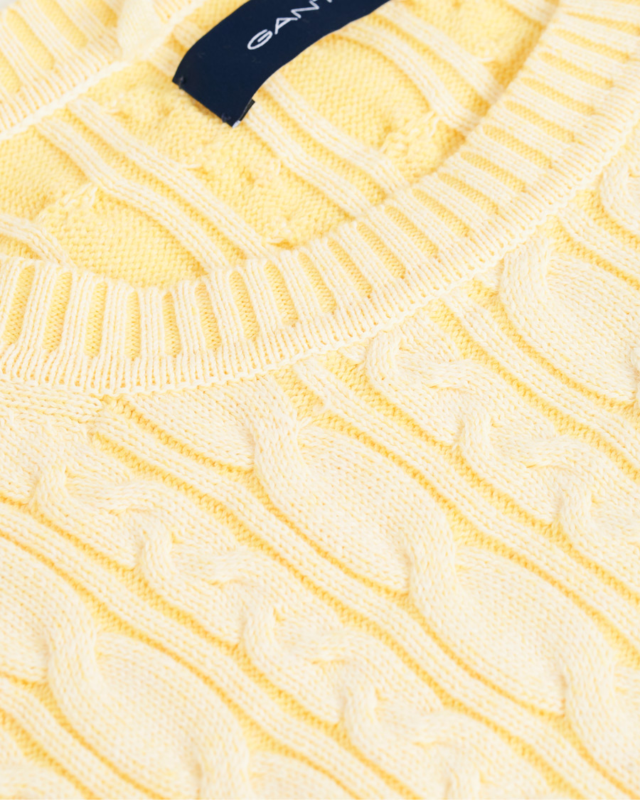 Herren | Pullover | GANT | Sunbleached Crew Neck Cable Pullover Sunlight