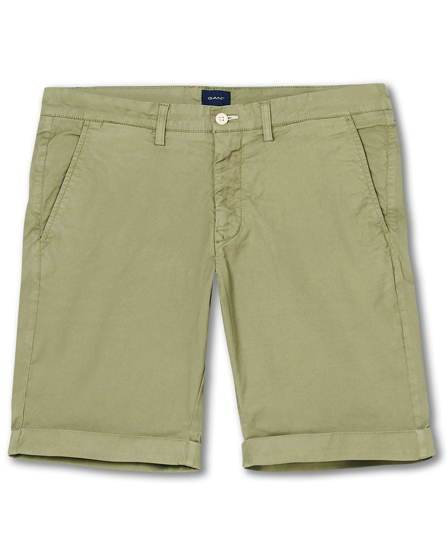 Herren | Shorts | GANT | Regular Sunbleached Shorts Oil Green