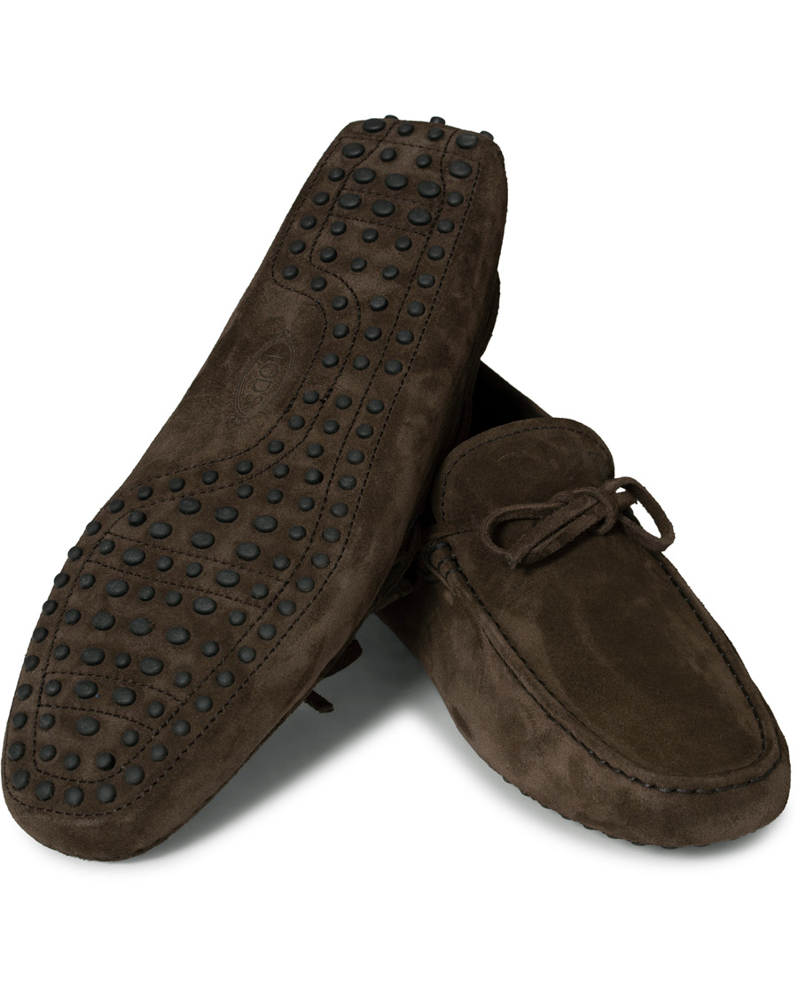 Herren | Tod's Laccetto Gommino Carshoe Dark Brown Suede UK7 - EU41 | Tod's | Laccetto Gommino Carshoe Dark Brown Suede UK7 - EU41