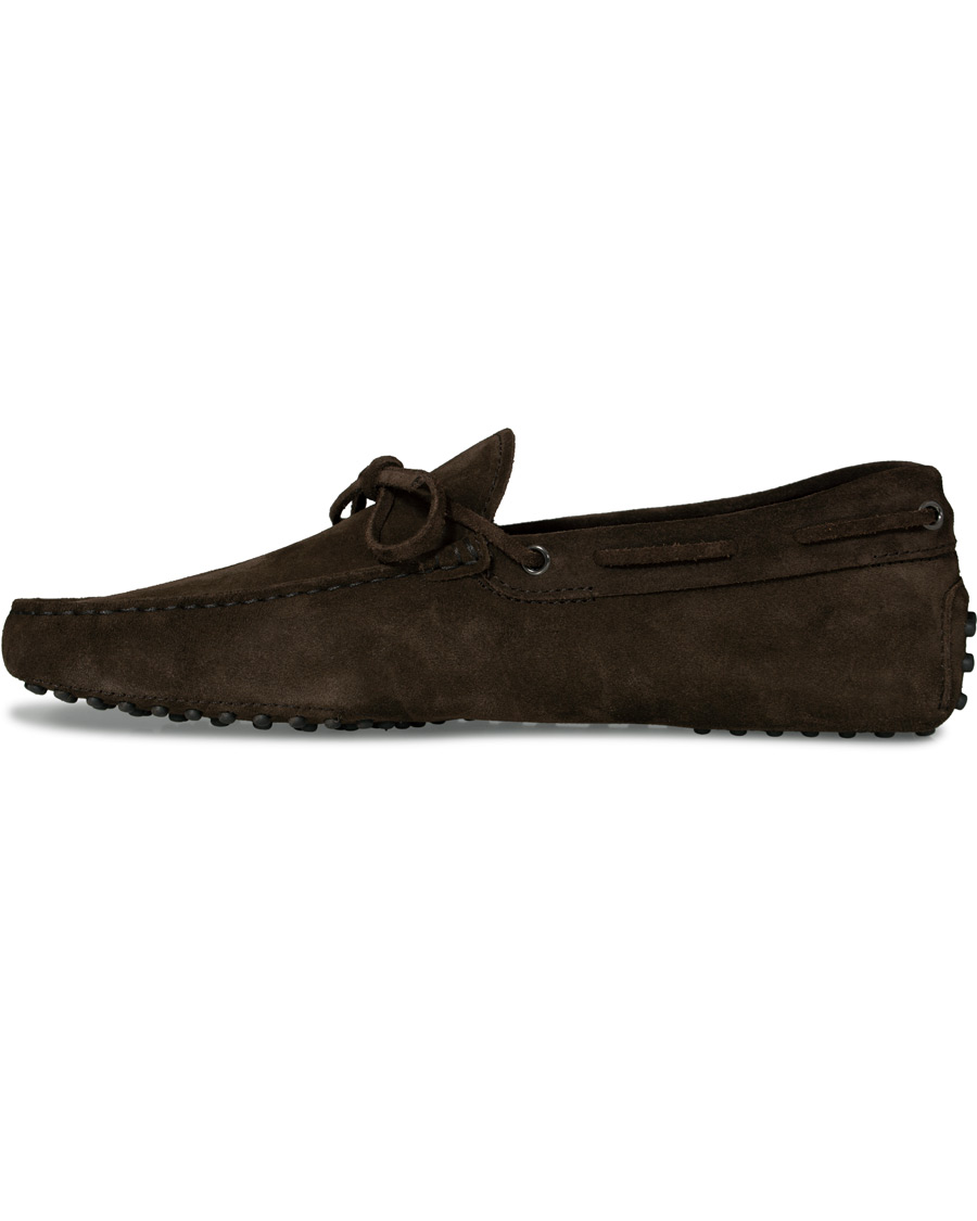 Herren | Tod's Laccetto Gommino Carshoe Dark Brown Suede UK7 - EU41 | Tod's | Laccetto Gommino Carshoe Dark Brown Suede UK7 - EU41