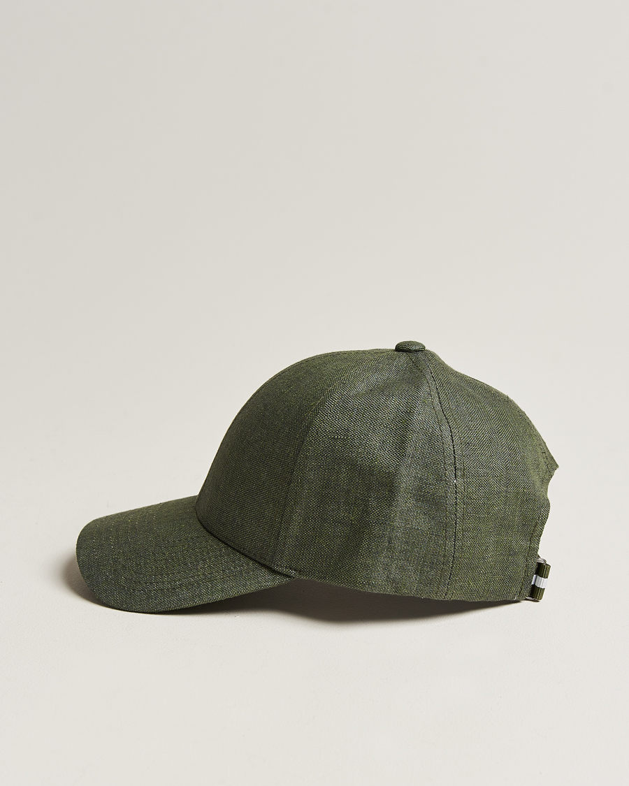 Herren | Varsity Headwear | Varsity Headwear | Linen Baseball Cap French Olive