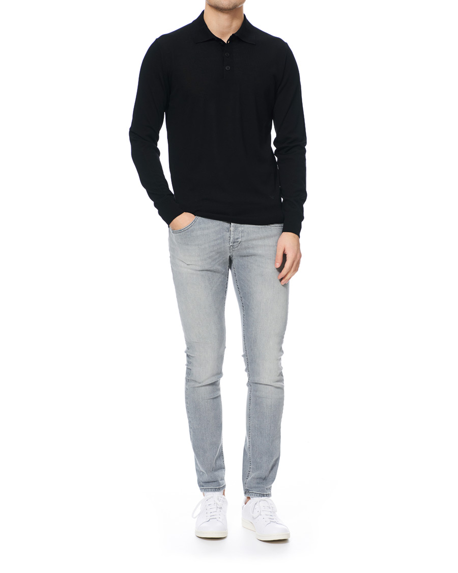 Herren | Pullover | Emporio Armani | Knitted Long Sleeve Polo Black