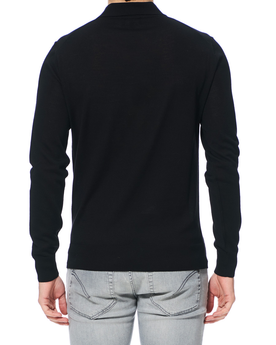 Herren | Pullover | Emporio Armani | Knitted Long Sleeve Polo Black