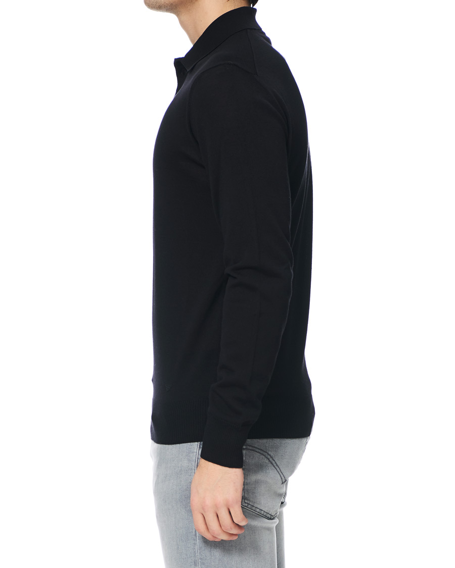 Herren | Pullover | Emporio Armani | Knitted Long Sleeve Polo Black