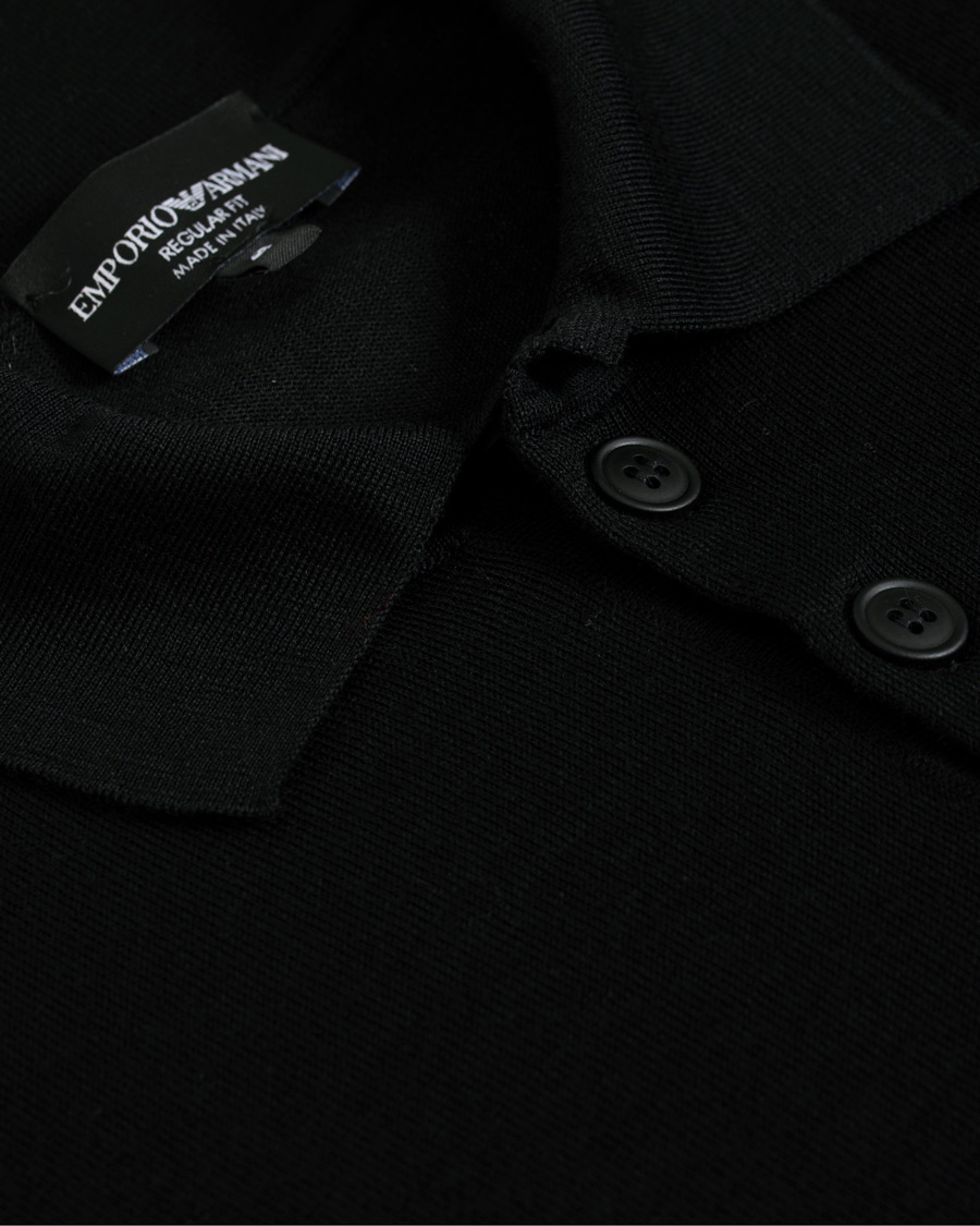 Herren | Pullover | Emporio Armani | Knitted Long Sleeve Polo Black