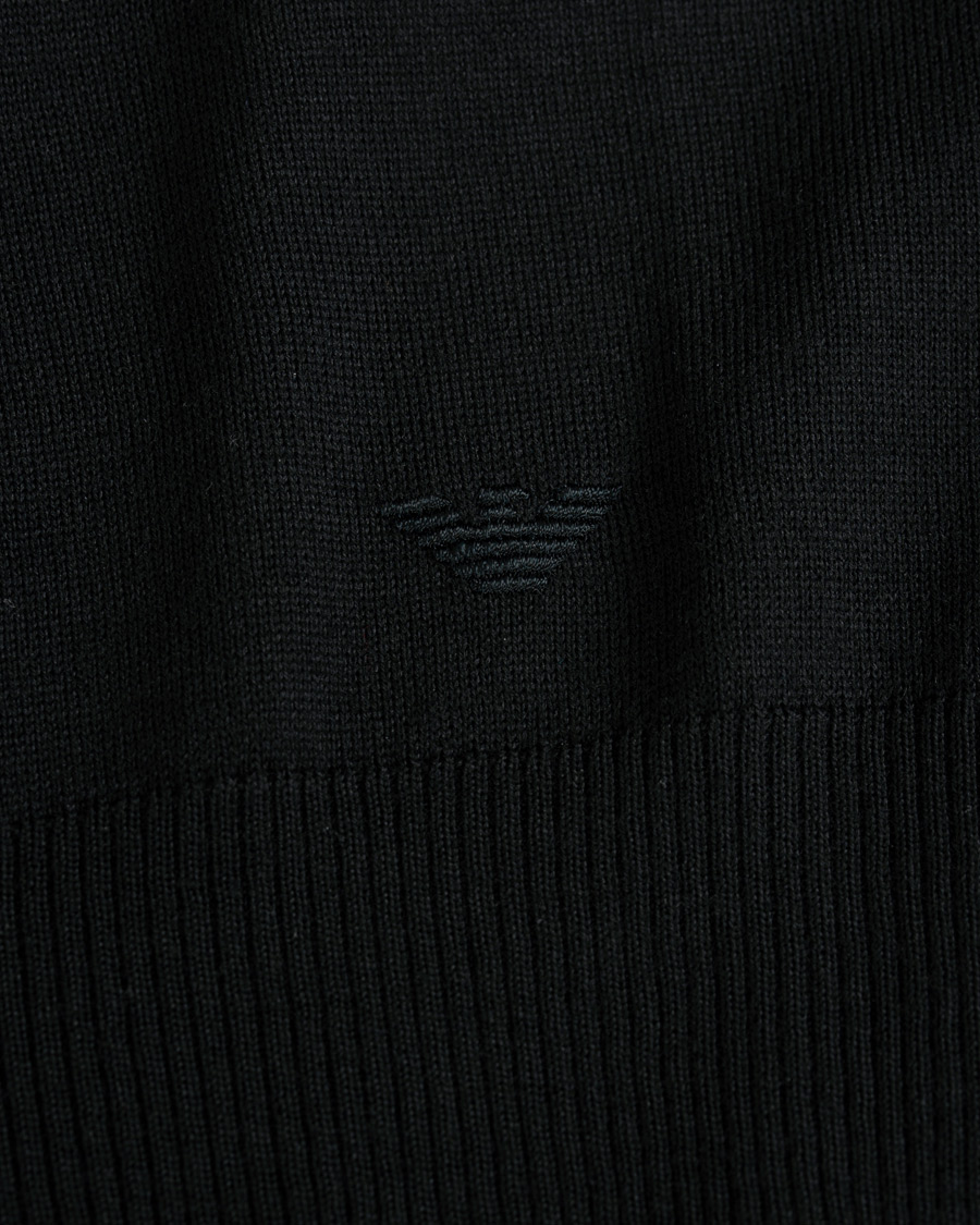 Herren | Pullover | Emporio Armani | Knitted Long Sleeve Polo Black