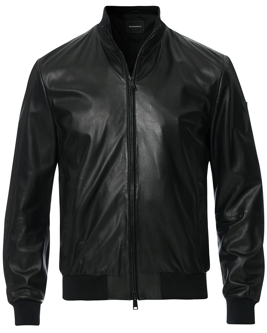Herren | Jacken | Emporio Armani | Leather Jacket Black