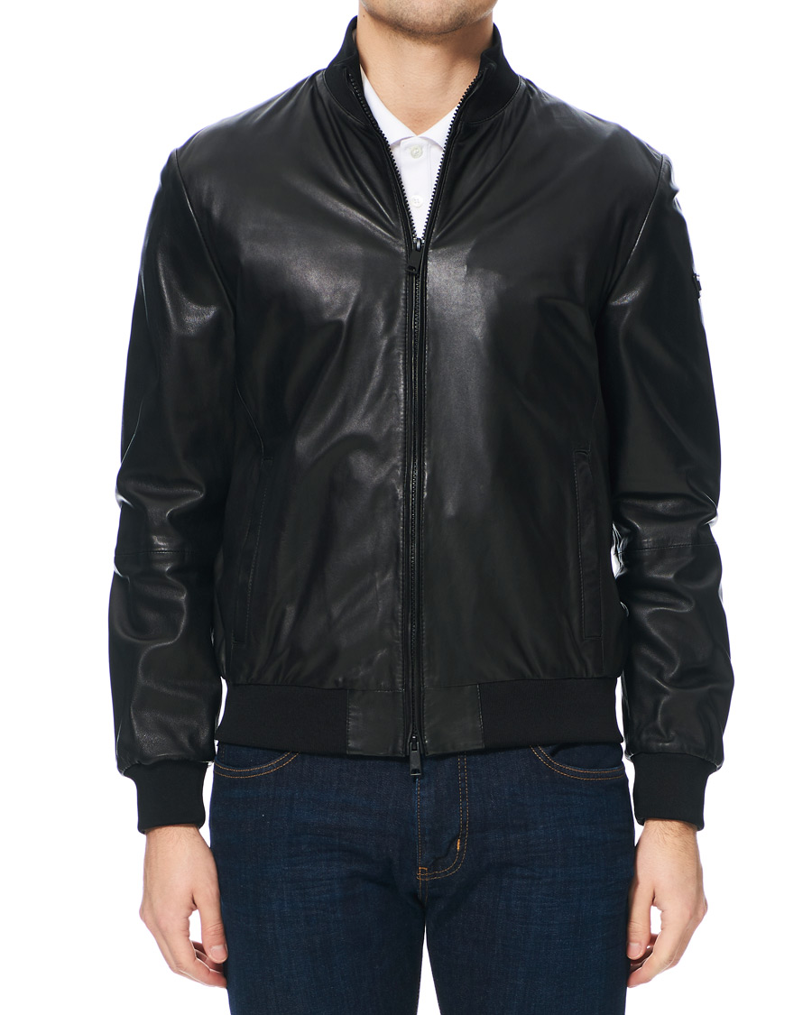 Leather jacket hotsell emporio armani