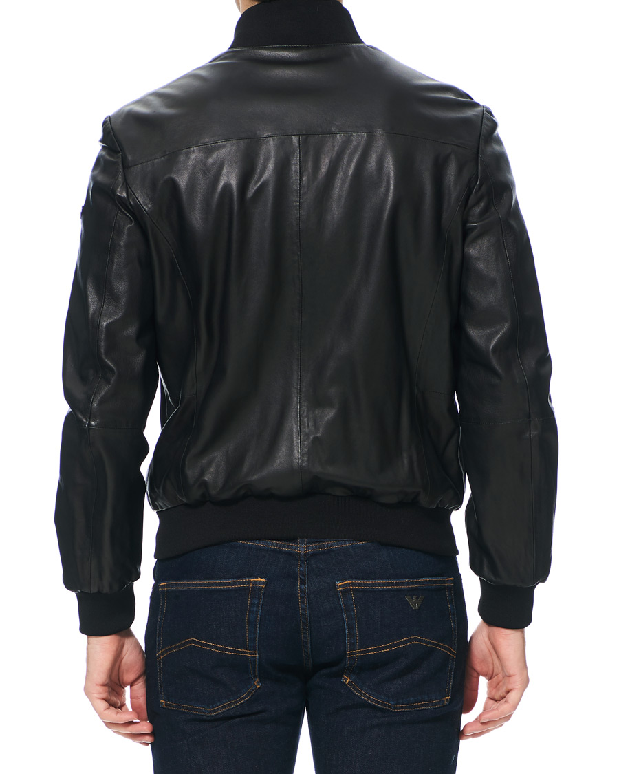 Herren | Jacken | Emporio Armani | Leather Jacket Black