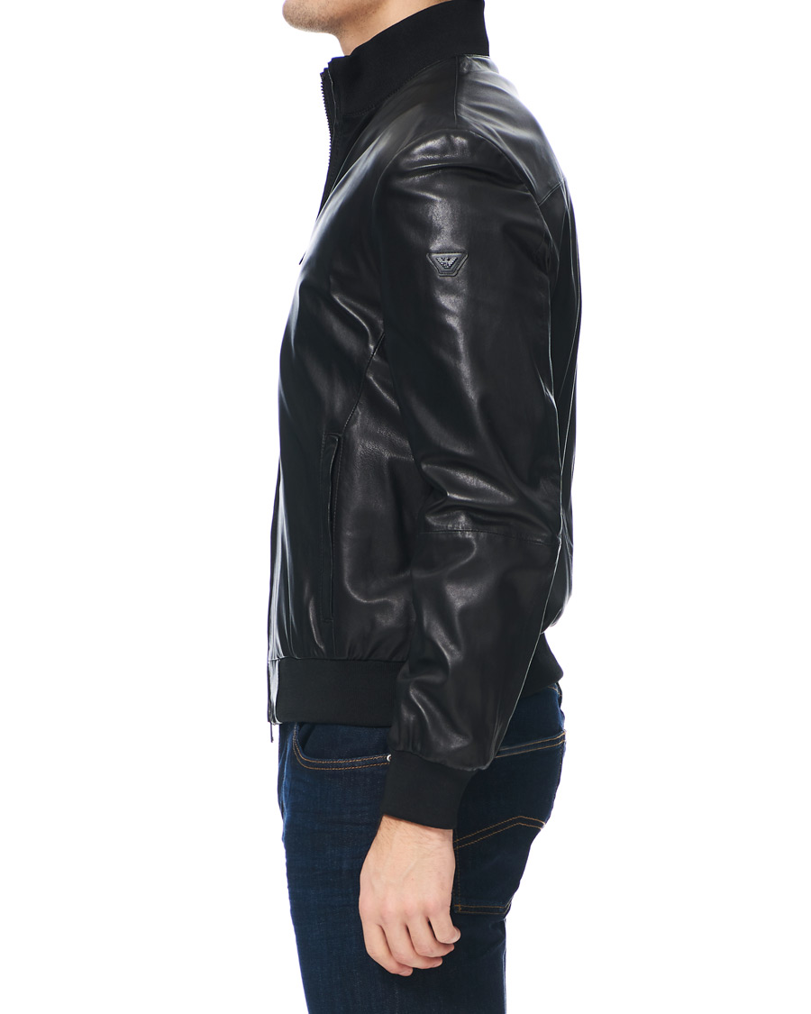 Herren | Jacken | Emporio Armani | Leather Jacket Black