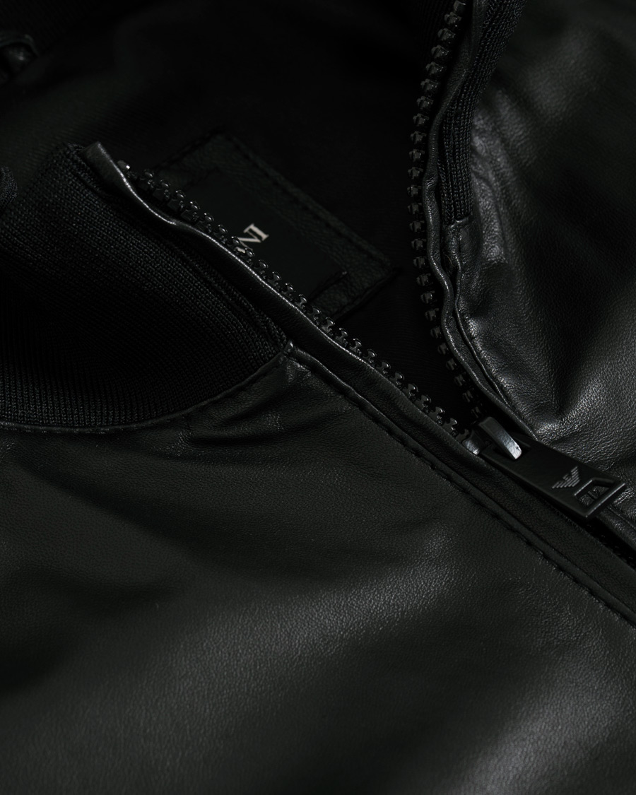 Herren | Jacken | Emporio Armani | Leather Jacket Black