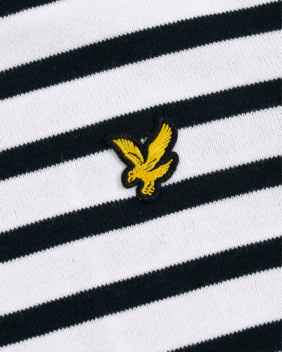 Herren | Pullover | Lyle & Scott | Breton Stripe Crew Neck Pullover White/Navy