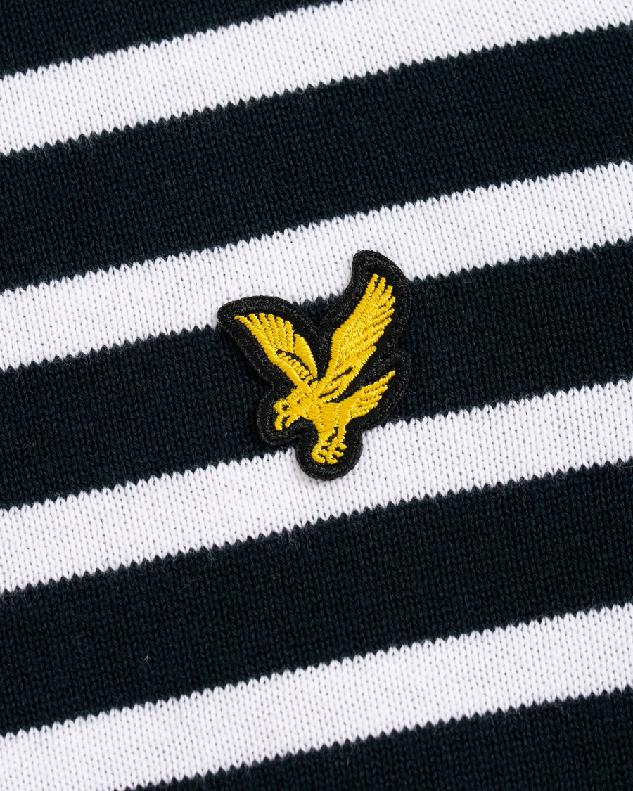 Herren | Pullover | Lyle & Scott | Breton Stripe Crew Neck Pullover Dark Navy/White