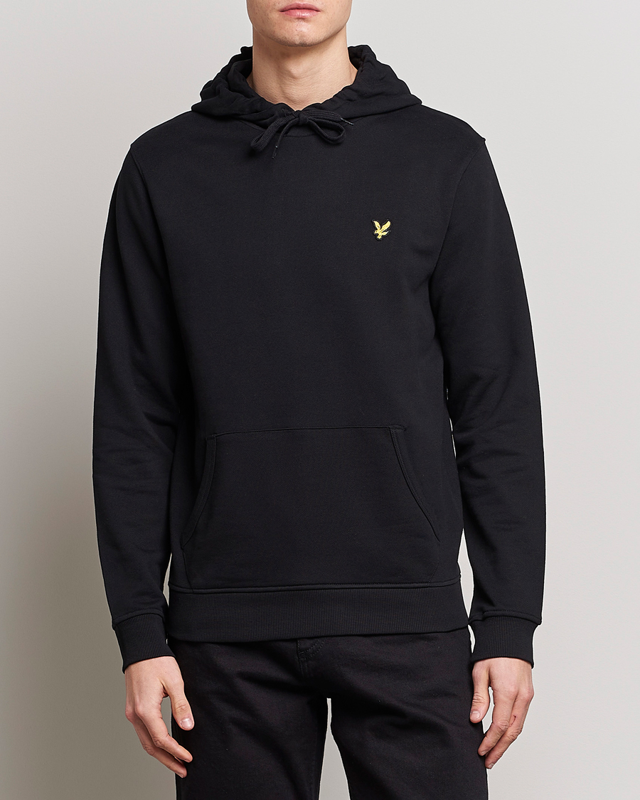 Herr | Lyle & Scott | Lyle & Scott | Organic Cotton Pullover Hoodie Jet Black