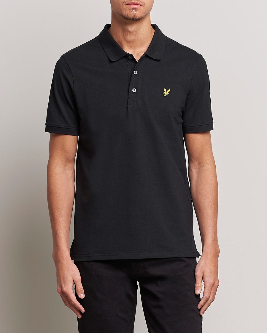 Men |  | Lyle & Scott | Plain Pique Polo Jet Black