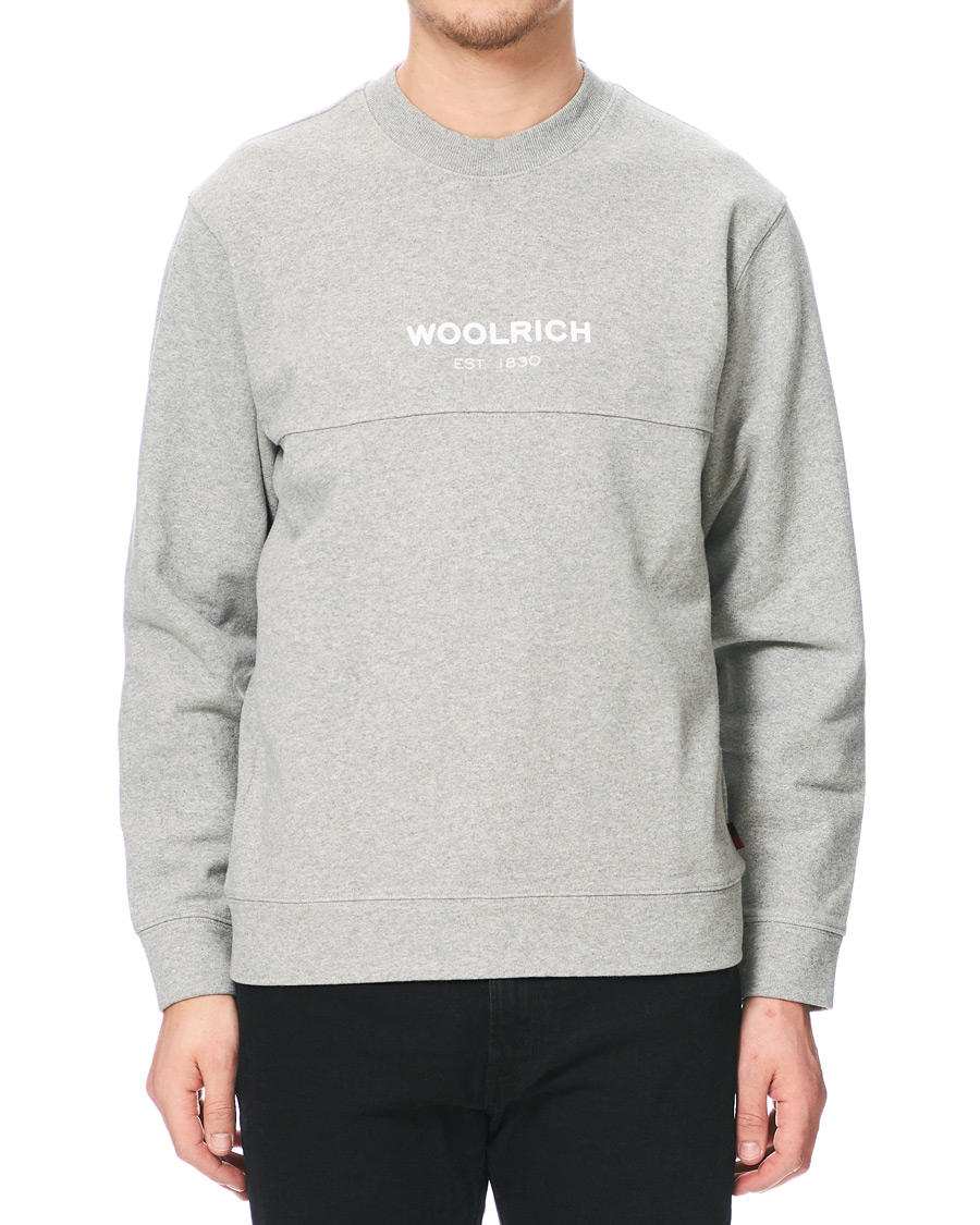 Herren | Pullover | Woolrich | American Crew Neck Sweatshirt Grey Melange