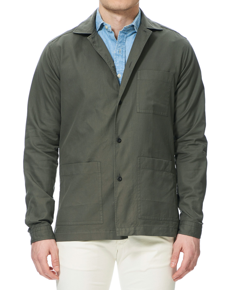 Herren | Hemden | Eton | Heavy Twill Overshirt Green