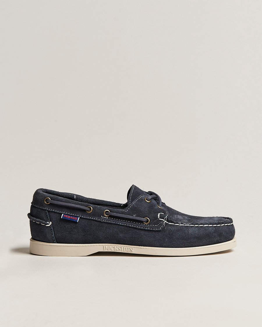 Herren | Sebago Docksides Suede Boat Shoe Navy | Sebago | Docksides Suede Boat Shoe Navy
