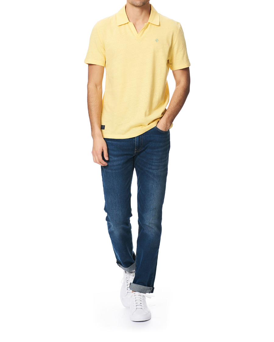 Herren | Poloshirts | Morris | Delon Cotton/Linen Pique Yellow