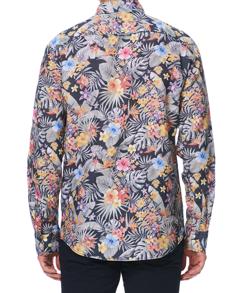 Herren | Hemden | Morris | Harvey Printed Flower Button Down Shirt Navy