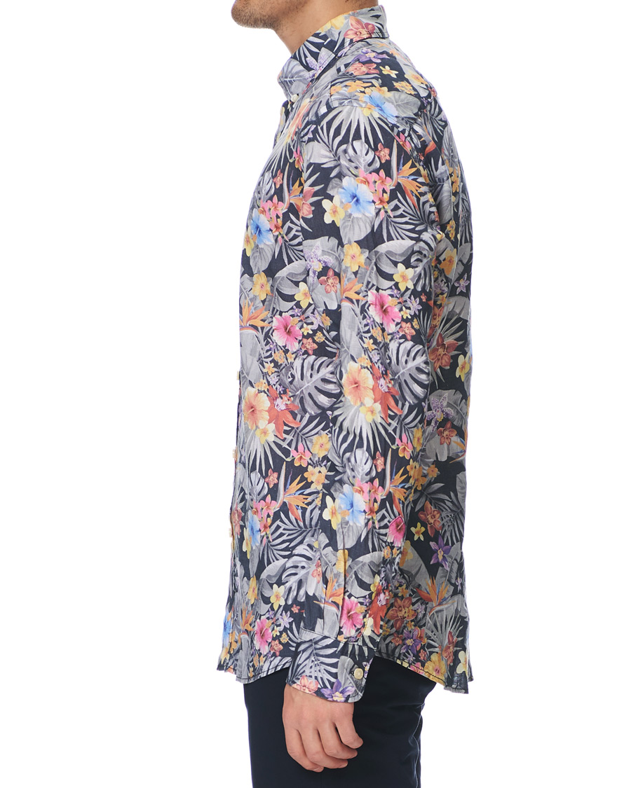 Herren | Hemden | Morris | Harvey Printed Flower Button Down Shirt Navy