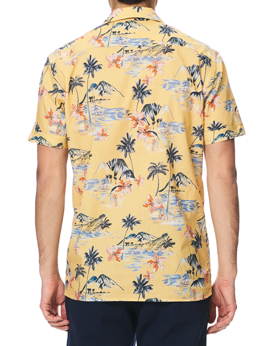 Herren | Hemden | Morris | David Bowling Printed Short Sleeve Shirt Yellow