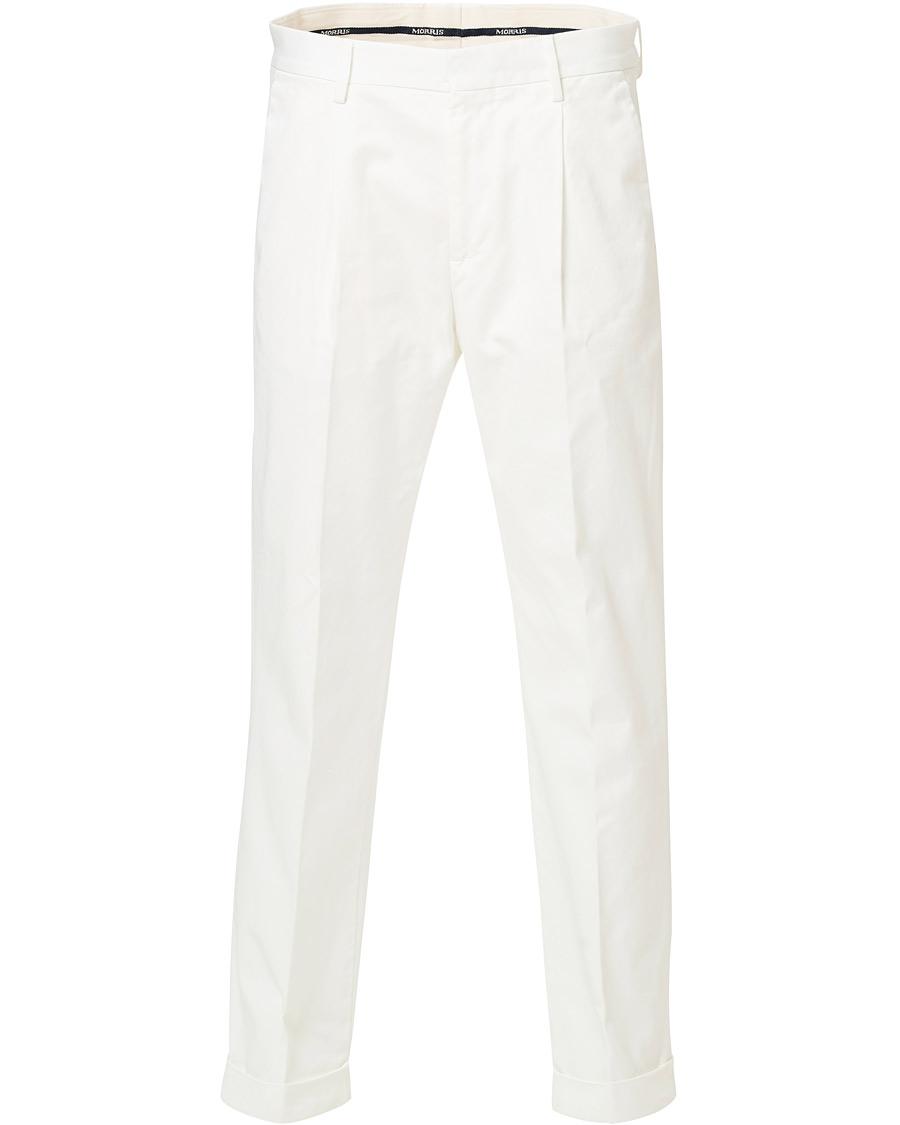 Herren | Hosen | Morris | Bernard Pleated Turn Up Trousers Off White