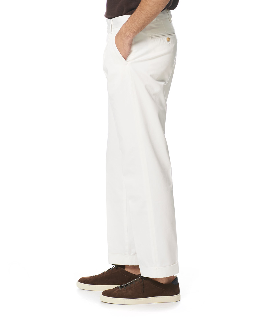 Herren | Hosen | Morris | Bernard Pleated Turn Up Trousers Off White