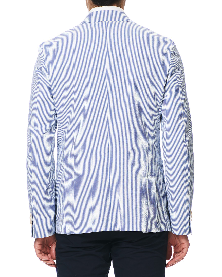 Herren | Sakkos | Morris | Resort Striped Seersucker Balzer Blue/White