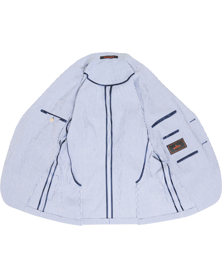 Herren | Sakkos | Morris | Resort Striped Seersucker Balzer Blue/White