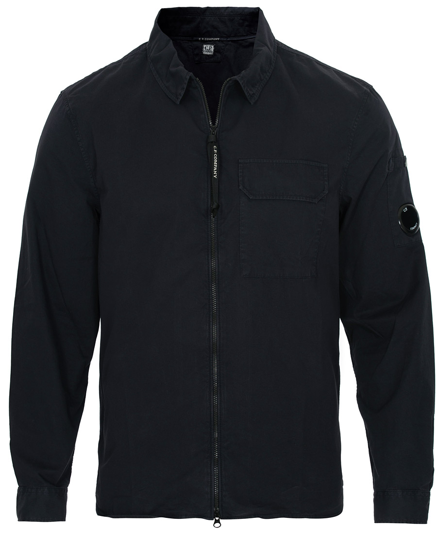 Herren | Hemden | C.P. Company | Garment Dyed Gabardine Zip Shirt Jacket Eclipse