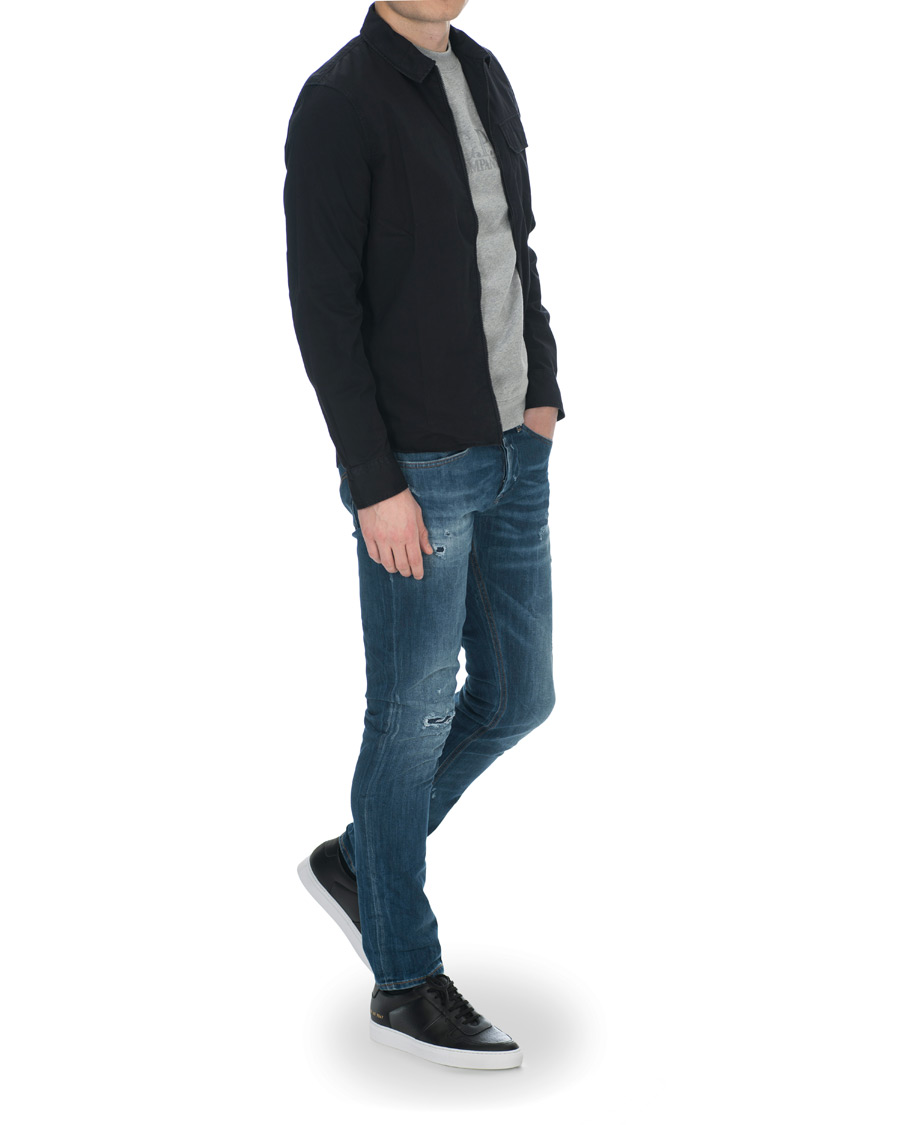 Herren | Hemden | C.P. Company | Garment Dyed Gabardine Zip Shirt Jacket Eclipse