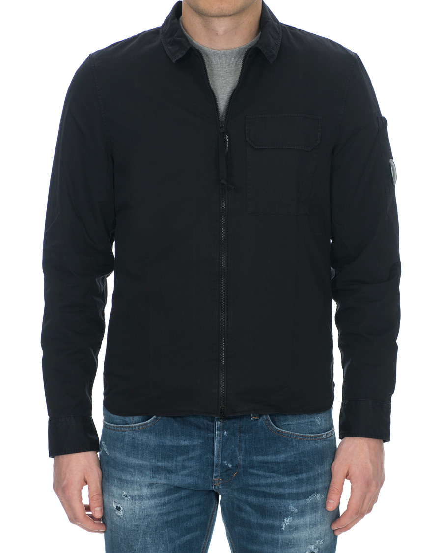 Herren | Hemden | C.P. Company | Garment Dyed Gabardine Zip Shirt Jacket Eclipse