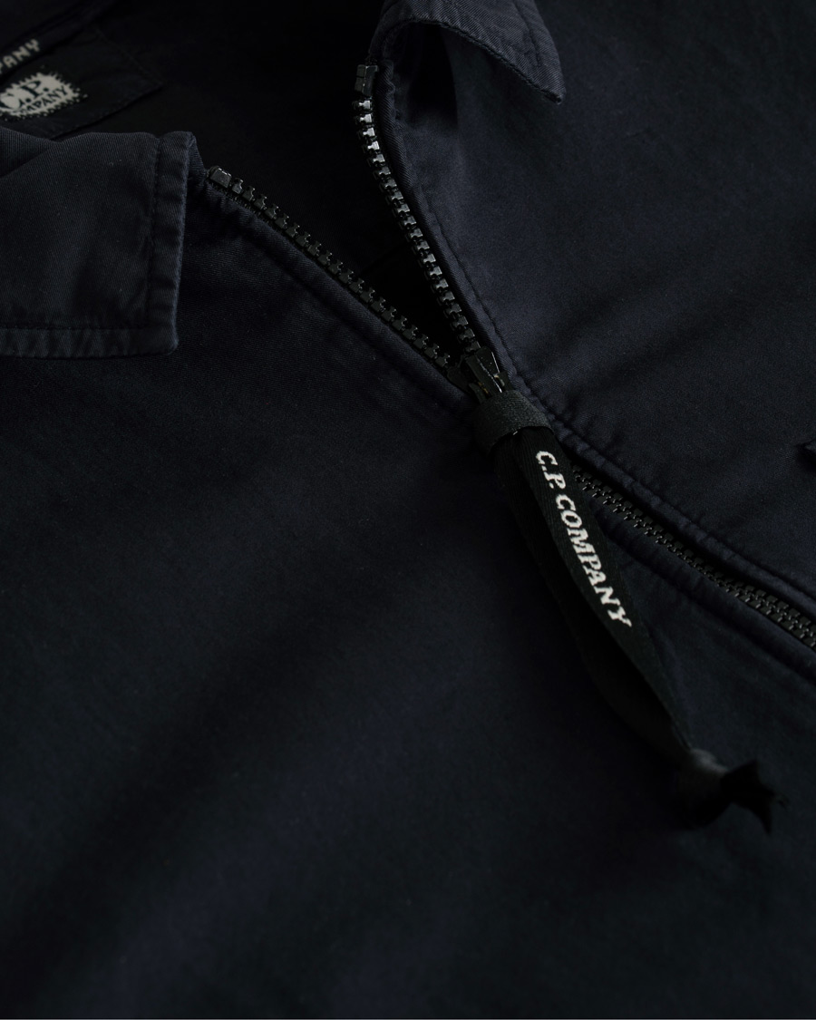 Herren | Hemden | C.P. Company | Garment Dyed Gabardine Zip Shirt Jacket Eclipse